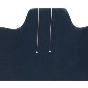 EF Collection Linear Single Solitaire Diamond 14K Gold Chain Drop Earrings